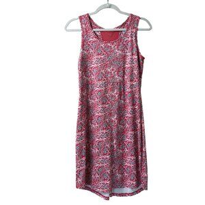 Columbia Tank Dress Womens S Pink Blue Coral Reef PFG Fishing UPF Athleisure